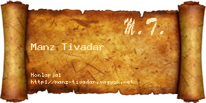 Manz Tivadar névjegykártya